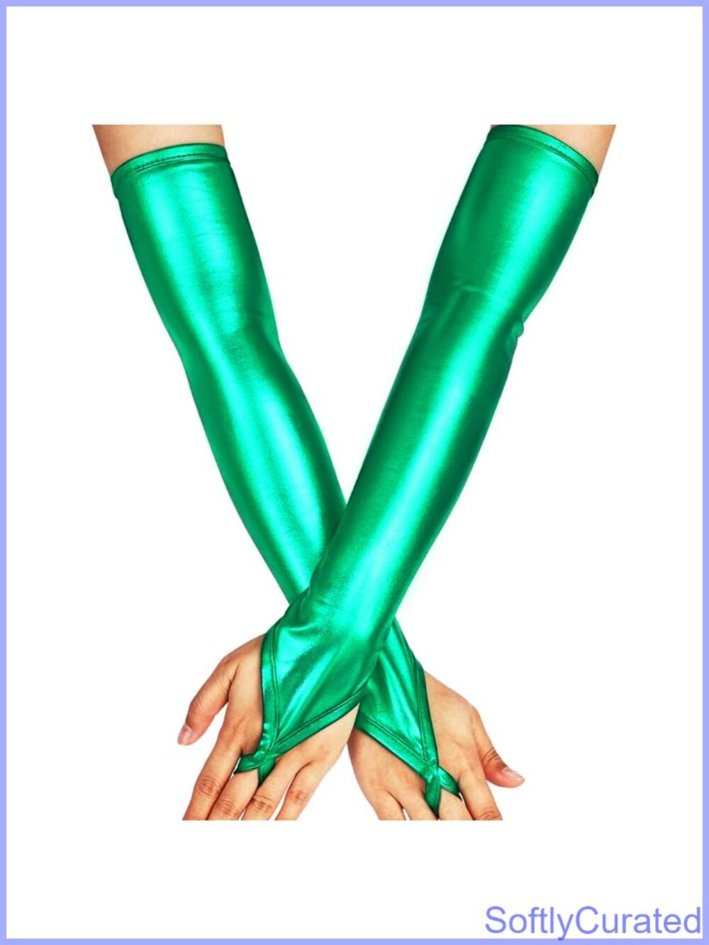 Metallic Fingerless Gloves Long Opera Arm Sleeves Women